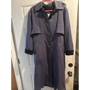 Vintage Misty Harbor Women’s Original Dusty Blue Trench Coat with Belt Size 12